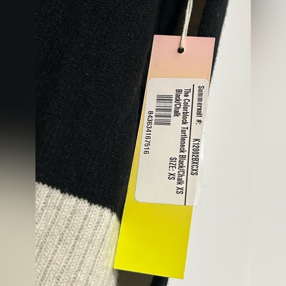 NWT Summersalt The Coziest Cashmere Blend Turtleneck Sea‎ Urchin & White Sand XS - Picture 9 of 10